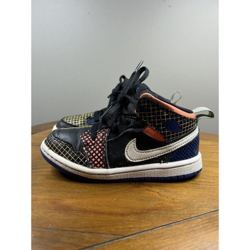 Nike Air Jordan 1 Mid MMD (TD) Size 9C Black/White-Game Royal DC4091-001